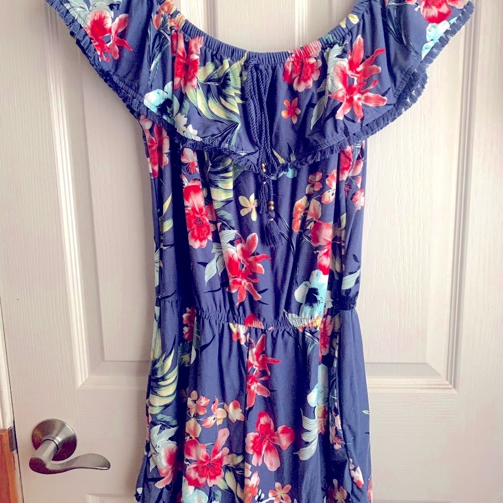 Floral Off-the-Shoulder Romper (With Pockets!)